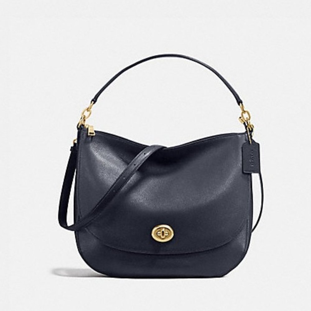 Coach Pebbled Leather Turnlock Hobo Crossbody - Picture 1 of 12